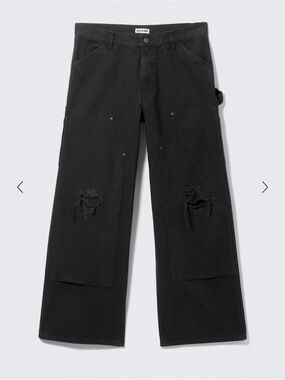 Weekday LOW RISE LOOSE FIT WORKWEAR TROUSERS Black 52